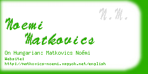 noemi matkovics business card
